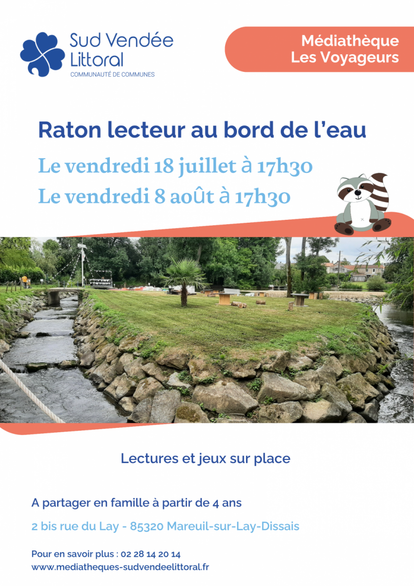 [MAR] Affiches 2024-2025 – Raton lecteur au bord de l’eau
