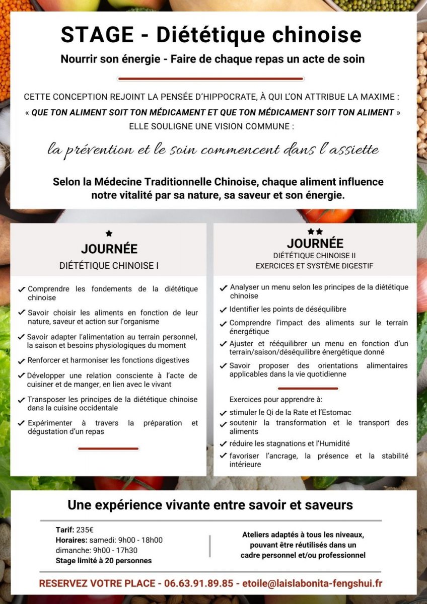 Stage diététique chinoise – 3
