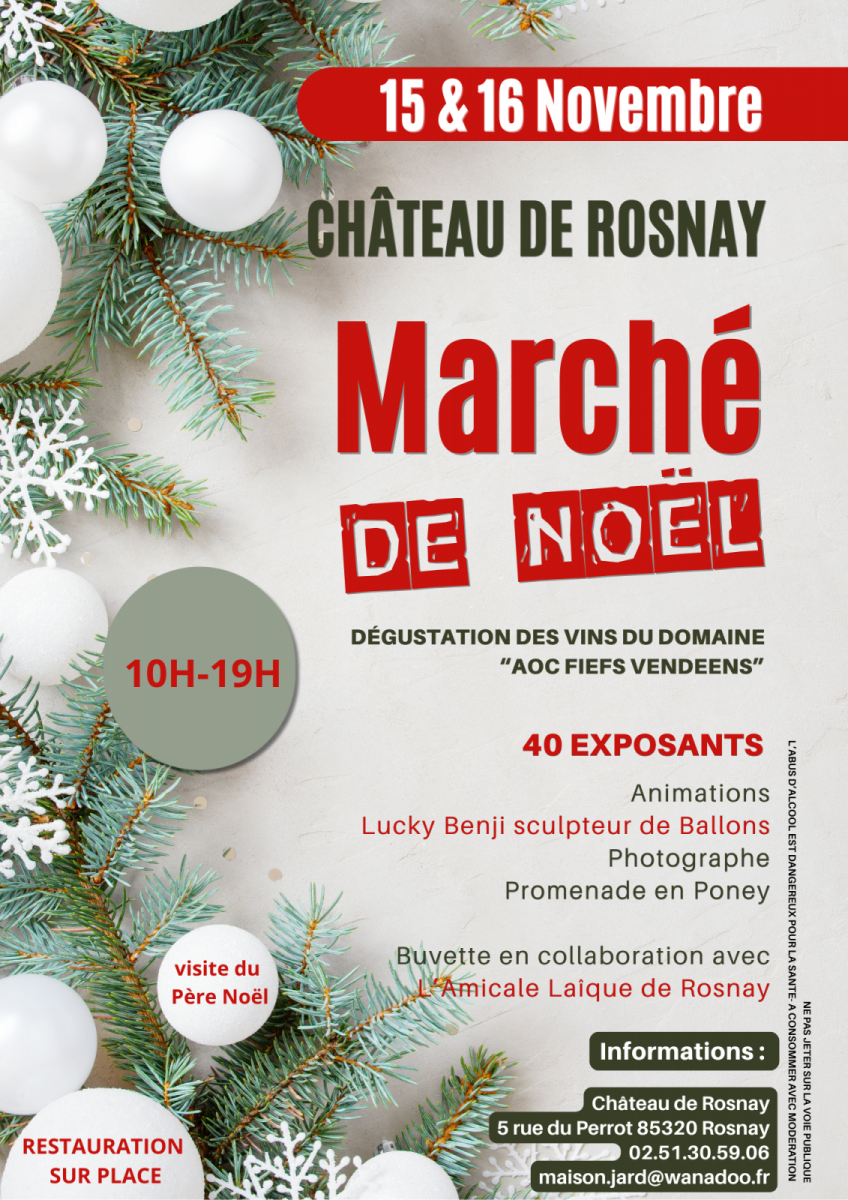 Affiche Promotionnelle Marché de Noël Moderne Photo Vert Blanc Rouge – 1