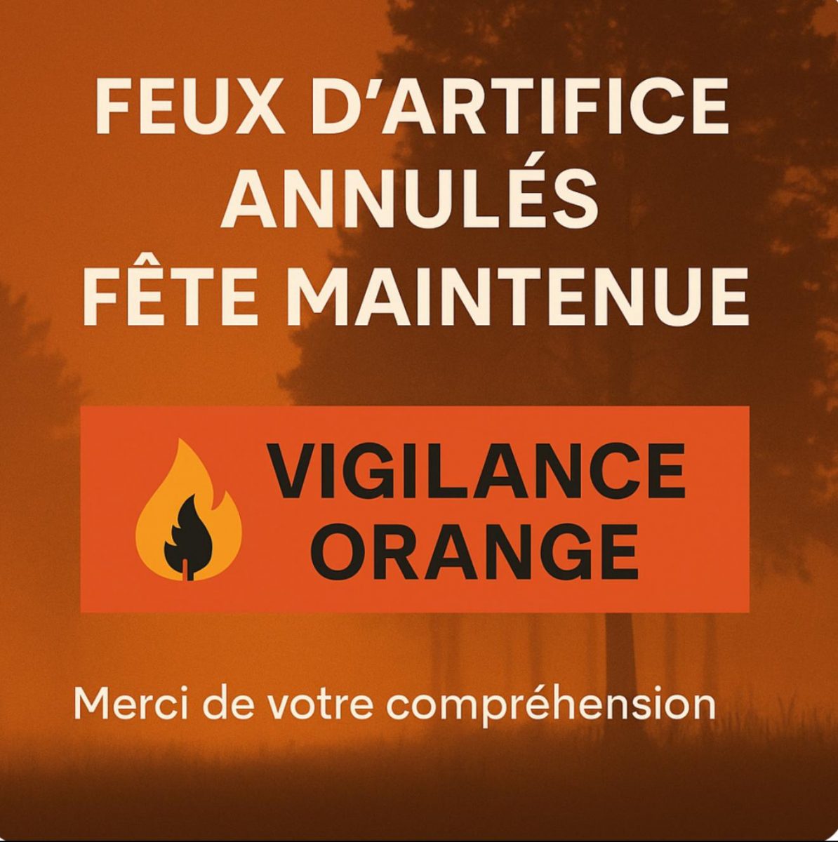 Annulation feu artifice L’aiguillon