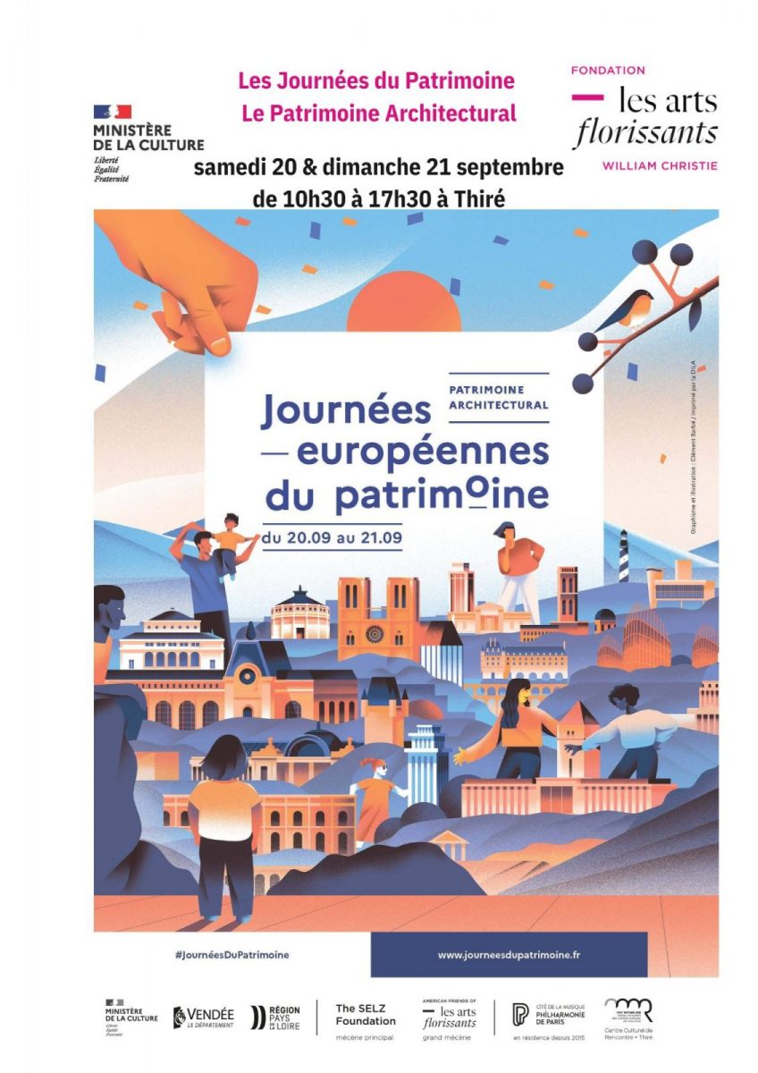 Les Journées du patrimoine thématique le patrimoine architectural samedi 2 au dimanche 21 septembre de 10h30 à 17h30 à Thiré – 1