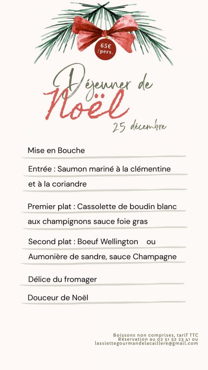 Menu noel l’assiette gourmande