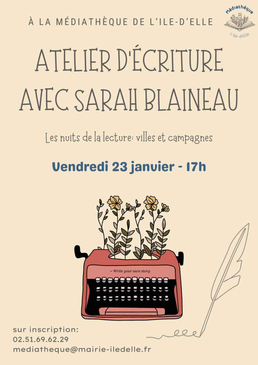 Affiche heure du conte – atelier d’écriture